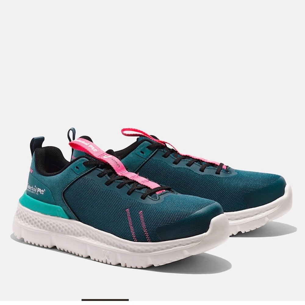 Sentra Composite Toe Teal and Pink Women's Work Sneakers 10M